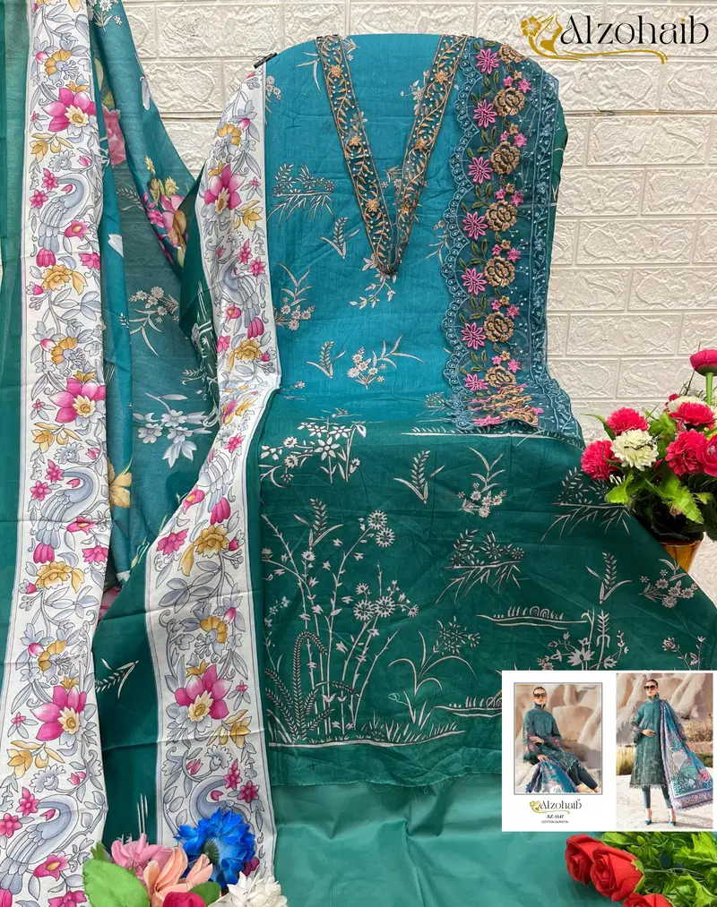 Alzohaib Az 1147 To 1185 Cotton Printed Pakistani Suits Suppliers In India